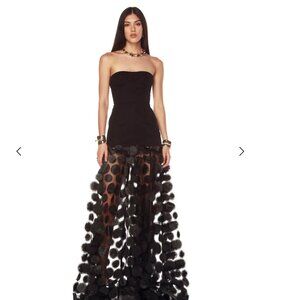 NWOT $920 Bronx and Banco Harper Strapless Black Gown